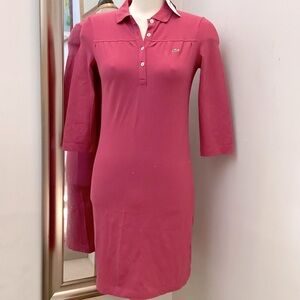 NWT Lacoste pink collared polo shirt dress size EU 38